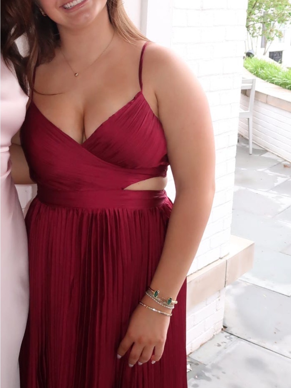 Lulus Red Pleated Maxi Dress - worn once, M